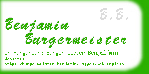 benjamin burgermeister business card